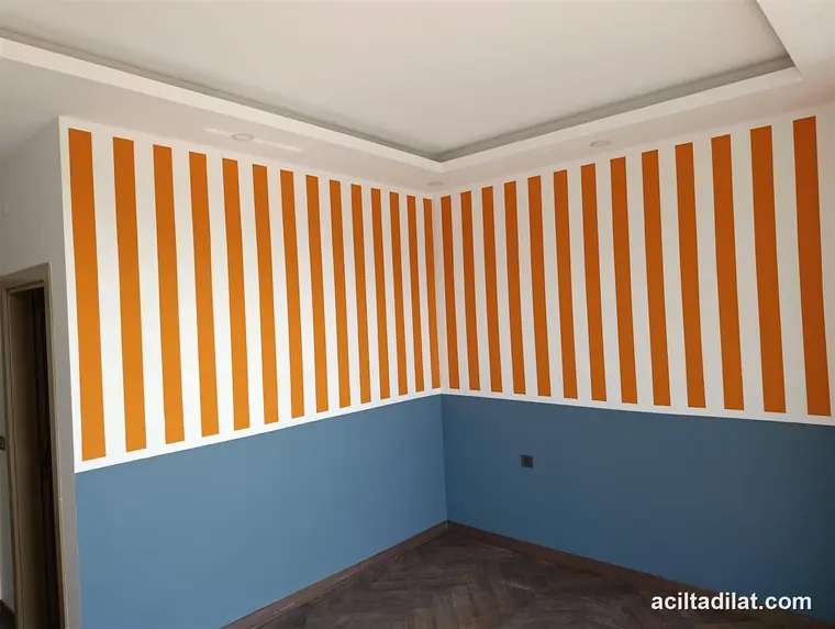 Çizgili Duvar Boyası — Alanya dekoratif sıva & boya